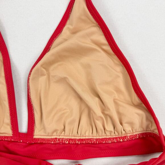 J Crew Women’s Halter Tie Neck Bikini Swim Top Medium Red BY633 - Picture 5 of 9